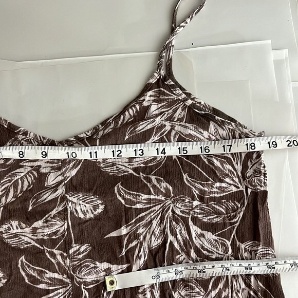 Miou Muse Leaf Print Cami Jumpsuit Brown White Size Small - Picture 8 of 11